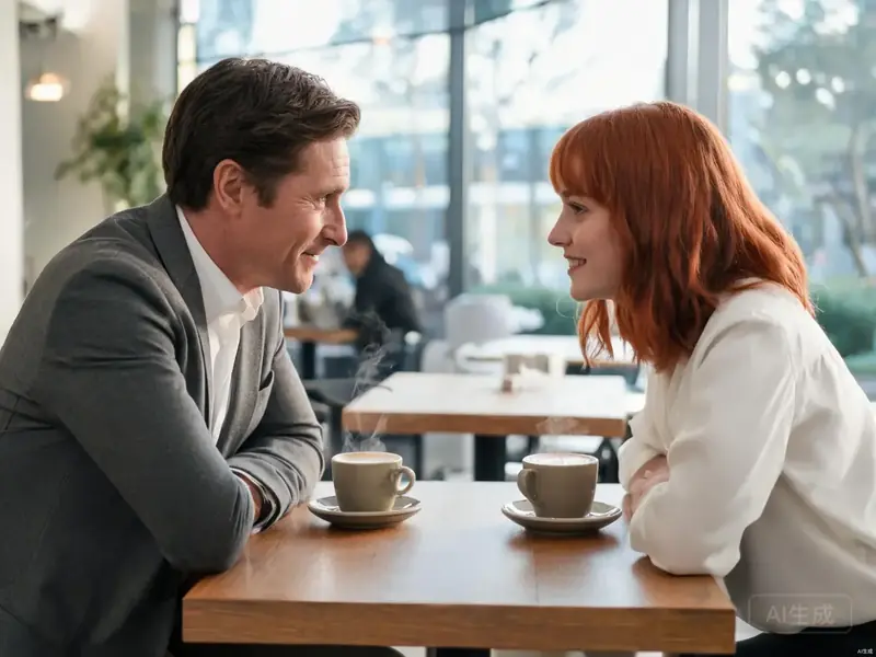 Couple having an honest conversation at a cafe