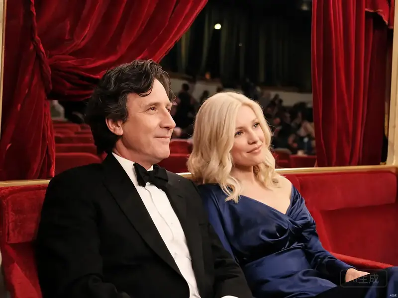 Couple at a formal theatre in elegant attire